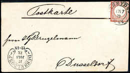Beleg ½ Gr., EF (Zhg. Winz. Bestoßen) Auf Privat Hergestellter Postkarte, Zentr. K2 RHEYDT 17/7 72 Nach Düsseldorf Mit H - Other & Unclassified