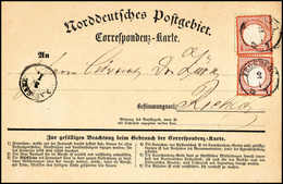 Beleg ½ Gr., Zwei Leuchtend Frische Kab.-Stücke Auf NDP-Korrespondenzkarte Mit Sachsen-K2 FROHBURG 2/1 72. Seltene Karte - Sonstige & Ohne Zuordnung