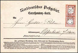 Beleg ½ Gr., Frisches, Senkr. Prachtpaar Auf NDP-Korrespondenzkarte Nach Offenbach, Klare R3 MÜNSTER 26/2 72. (Michel: 3 - Sonstige & Ohne Zuordnung