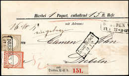 Beleg ½ Gr. Mit 5 Gr. Gelbbraun Auf Seltener Privater Paketbegleitkarte (rs. Dekorativer Werbezudruck) Nach Doebeln, Kla - Autres & Non Classés