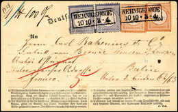 Beleg 2 Gr., Zwei Exemplare In Mischfrankatur Mit April 1872, ½ Gr. Orange Und Juni 1872, ½ Gr. Orange, Gr. Schild, Auf  - Other & Unclassified