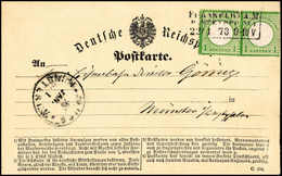 Beleg 1 Kr., Waagr. Kab.-Paar Mit Klarem R3 FRANKFURT A.M. POSTEXPED.No.1 22/1 73 Auf Postkarte Nach Münster. Das Verwen - Other & Unclassified