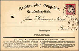 3 Kr., Einzelfrankatur (kl. Mgl.) Mit Baden-K2 SECKACH 9/1 (1872) Auf NDP-Korrespondenzkarte Mit Hektografierter Adresse - Other & Unclassified