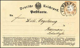 Beleg ½ Gr., Aktenfrische Luxus-Postkarte Mit Idealem Hufeisenstpl. ELBERFELD 18/7 72 (Sp.12-4). (Michel: 14) - Other & Unclassified
