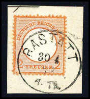 Briefst. 2 Kr., Kab.-Bfstk. Mit Klarem K1 RASTATT 30/4 73.<br/><b>Katalogpreis: 250,-</b> (Michel: 15) - Other & Unclassified