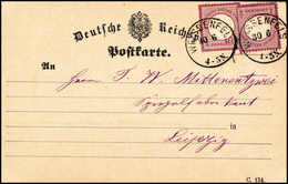 Beleg ¼ Gr., Zwei Besonders Tieffarbige Exemplare Auf Kab.-Postkarte Nach Leipzig, Klare K1 WEISSENFELS 30/6 (o.Jz.).<br - Other & Unclassified