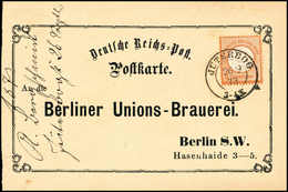 Beleg ½ Gr., Besonders Tieffarbiges Luxusstück Mit Idealem K2 JÜTERBOG 26/9 73 Auf Schöner Vordruck-Postkarte "Berliner  - Altri & Non Classificati