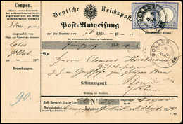 Beleg 2 Gr., Zwei Exemplare Auf Tadelloser Lehr-Postanweisung über 50 Thaler Von Gollub Nach Bonn Adressiert, Mit Rs. Au - Autres & Non Classés