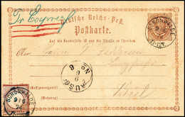 Beleg 2½ Gr. Lilabraun, Zusatzfrankatur Auf Ganzsachenkarte ½ Gr. Braun Als Express-Postkarte Nach Kiel, Klare K1 SCHÖNW - Other & Unclassified