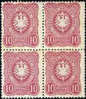 ** 10 Pfg., Tadellos Postfr. Viererblock, Sign. Zenker BPP.<br/><b>Katalogpreis: 320,-</b> (Michel: 41Iab(4)) - Altri & Non Classificati