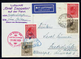 Beleg 1929, Balkanfahrt, Abwurf Semlin (Zemun), Postkarte Mit Jugosl. Frankatur (kl. Beförd.-Spuren) Nach Friedrichshafe - Autres & Non Classés