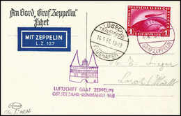 Beleg 1931, Ostseejahr-Rundfahrt, Bordpost Nach Lübeck, Tadellose Postkarte Zeppelin 1 Mk. (Michel: Si.108Ab) - Other & Unclassified