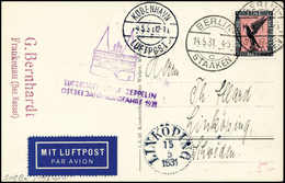 Beleg 1931, Ostseejahr-Rundfahrt, Abwurf Kopenhagen, Auflieferung Berlin, Tadellose Postkarte 1 Mk. (Michel: Si.108Cc) - Autres & Non Classés