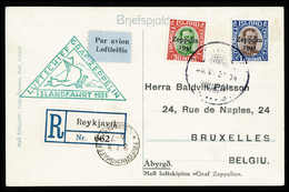 Beleg 1931, Islandfahrt, Isländische Post 30 A. Und 1 Kr., Tadellose Einschreibe-Postkarte. (Michel: Si.114B) - Sonstige & Ohne Zuordnung