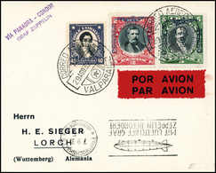 Beleg 1932, 5.SA-Fahrt, Tadellose Karte Chilenische Post Mit Violettem Leitstempel "via Panagra - Condor / Graf Zeppelin - Sonstige & Ohne Zuordnung
