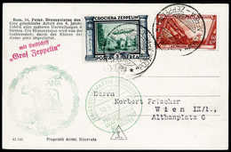 Beleg 1933, Italienfahrt, Italienische Post, Tadellose Postkarte Mit U.a. Zeppelinmarke 3 L. (Michel: Si.208A) - Altri & Non Classificati