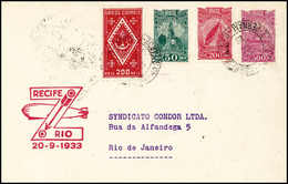 Beleg 1933, 7.SA-Fahrt, Brasilianische Post Recife - Rio De Janeiro, Tadelloser Brief Mit Brasilien-Frankatur. (Michel:  - Autres & Non Classés