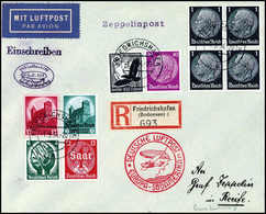 Beleg 1934, 7.SA-Fahrt, Auflieferung Friedrichshafen, Tadelloser, Bunt Frankierter Einschreibebrief. (Michel: Si.271A) - Sonstige & Ohne Zuordnung