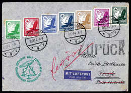 Beleg 1934, Weihnachtsfahrt, Anschlußflug Stuttgart, Schöner Brief Mit Sieben Versch. Flugpostmarken 5-50 Pfg. Und Stemp - Other & Unclassified