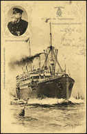 Beleg 1903, Doppelschrauben-Reichspostdampfer "Hamburg", Seltene Bildkarte, Frankiert Mit China 10 Pfg. Und Seepoststemp - Other & Unclassified