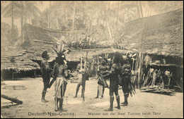 Beleg (1910), "Männer Von Der Insel Tumleo Beim Tanz", Interes. Foto-AK. - Autres & Non Classés