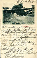 Beleg 1905, Eingestürzte Eisenbahnbrücke Mit Dampflok, Seltene Foto-AK.<br/><br/><span Style='color:red;font-size:0.9em' - Autres & Non Classés