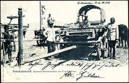 Beleg 1906, "Bastard-Hottentotten Als Frachtfahrer", Seltene Foto-AK Mit Stempel OKOMBAHE 8/4 06. - Altri & Non Classificati