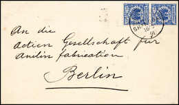 Beleg 20 Pfg., Tadelloses, Senkr. Paar Auf Schönem Brief Mit Stempel KDPA SHANGHAI 16/5 91. (Michel: V48b(2)) - Altri & Non Classificati