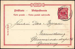 Beleg 10 Pfg., Rs. Bedruckte Privat-Ganzsachenkarte "Reichspostdampfer König Albert..." Mit Klarem Stempel SHANGHAI "b"  - Other & Unclassified