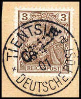 Briefst. 3 Pfg., Tadelloses Bfstk. Mit Idealem Stempel TIENTSIN 13/4 01, Sign. Richter, Köhler, Attest Jakubek.<br/><b>K - Altri & Non Classificati