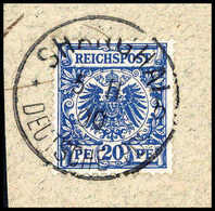 Briefst. 20 Pfg., Tadelloses Bfstk. Mit Vollem Stempel SHANGHAI "b" 5/11 00, Sign. Bothe BPP (Dr.Steuer +20%).<br/><b>Ka - Altri & Non Classificati