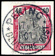 Briefst. 40 Pfg., Tadelloses Bfstk. Mit Idealem Stempel PEKING 17/1 01.<br/><b>Katalogpreis: 400,-</b> (Michel: PVf) - Autres & Non Classés