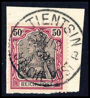 Briefst. 50 Pfg., Tadelloser Telegramm-Ausschnitt Mit Klarem Stempel TIENTSIN 31/12 00, Sign. Bühler.<br/><b>Katalogprei - Autres & Non Classés