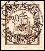 Briefst. 3 Pfg., Tadelloses Bfstk. Mit Zentr. Stempel TONGKU 30/8 01, Sign. Kilian.<br/><b>Katalogpreis: 350,-</b> (Mich - Other & Unclassified