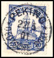 Briefst. 20 Pfg., Tadelloses Bfstk. Mit Genau Zentr. Stempel PEKING 22/5 01, Sign. Mansfeld, Bothe BPP.<br/><b>Katalogpr - Autres & Non Classés