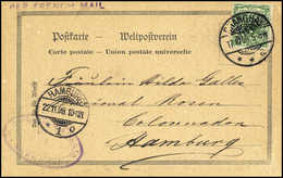 Beleg SHANGHAI "a" 17/10 98, Schweizer Stempel Ideal Auf Schöner Bedarfskarte 5 Pfg. (Michel: 2I) - Autres & Non Classés