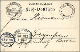 Beleg TONGKU DP, Holzstempel Ohne Datum Klar Auf Tadelloser Philat. Feldpostkarte Nach Dtld. Mit Ak.-Stempel Vom 5.5.01. - Altri & Non Classificati