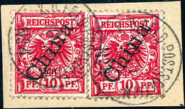 Briefst. K.D.FELD-POSTSTATION No.4, Zwei Klare Abschläge Auf Schönem Bfstk. Zweimal 10 Pfg.<br/><br/><span Style='color: - Autres & Non Classés