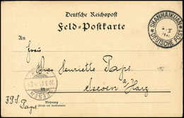 Beleg SHANHAIKUAN DP, K2 Mit Hs. Eingesetztem Datum "6.II 1901" Auf Tadelloser Feldpostkarte Nach Dtld. Mit Ak.-Stempel. - Other & Unclassified