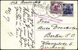 Beleg "Peking 23/1 17", Hs. Abs.-Vermerk Auf Postkarte Nach Berlin. Zunächst Frankiert Mit D.P.China 10 C. A. 20 Pfg. Un - Other & Unclassified