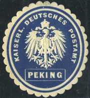 (1910), KAISERL.DEUTSCHES POSTAMT PEKING, Blaue Amtliche Verschlußmarke.<br/><br/><span Style='color:red;font-size:0.9em - Autres & Non Classés