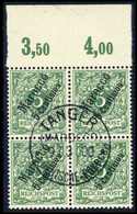 Gest. 5 C., Tadelloser Oberrand-Viererblock Mit Idealem, Zentr. Stempel TANGER 9/3 00. (Michel: 2(4)) - Altri & Non Classificati