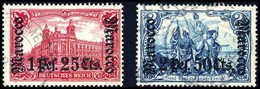 Gest. 1,25 Und 2,50 Pes., Sauber Gestplt., Letztere ½ Z.<br/><b>Katalogpreis: 440,-</b> (Michel: 43,44) - Altri & Non Classificati