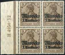 ** 3 C., Tadellos Postfr. Viererblock Vom Li. Bogenrand Mit Ur-HAN "H4950.12".<br/><br/><span Style='color:red;font-size - Autres & Non Classés