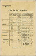 Beleg (1907), Zeitgenössischer Aushangzettel "Taxen Für Den Briefverkehr" Mit Auflistung Der Verschiedenen Portostufen U - Altri & Non Classificati