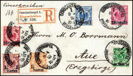 Beleg 10 P.-2½ Pia., Frühe Auflagen, Tadelloser Ganzsachenumschlag 20 P. Als Einschreibebrief Nach Dtld., Klare Stempel  - Sonstige & Ohne Zuordnung