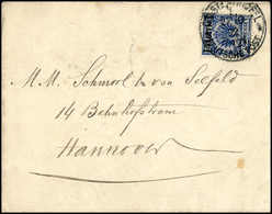 1 Pia. Dunkelblau, Seltene Farbe, Tadelloses Exemplar Mit Stempel CONSTANTINOPEL 1. 27/10 92 Auf Brief Nach Hannover. Nu - Other & Unclassified