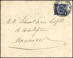 1 Pia. Dunkelblau, Seltene Farbe, Tadelloses Exemplar Mit Stempel CONSTANTINOPEL 1. 27/10 92 Auf Brief Nach Hannover. Nu - Otros & Sin Clasificación