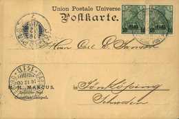 Beleg 10 P., Waagr. Paar Auf Seltener Postkarte Nach Schweden.<br/><br/><span Style='color:red;font-size:0.9em'><b>Unver - Other & Unclassified