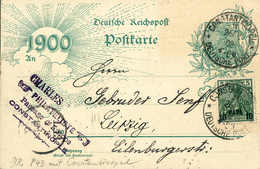 Beleg 10 P., Zusatzfrankatur Auf Reichspost-Jubiläumskarte 5 Pfg., Zwei Klare Stempel CONSTANTINOPEL 3. 26/2 02 (Bedarfs - Other & Unclassified